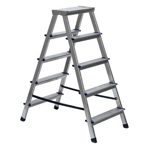Стремянка двусторонняя 5 ступеней, алюминиевая, Сибртех по ценам производителя в Уфе с доставкой по всей России