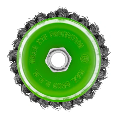 Щетка для УШМ, 100 мм, М14, "чашка", крученая металлическая проволока Сибртех по ценам производителя в Уфе с доставкой по всей России