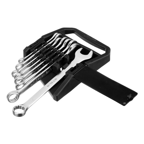 Набор ключей комбинированных, 8-19 мм, 8 шт, CrV, матовый хром Stels по ценам производителя в Уфе с доставкой по всей России