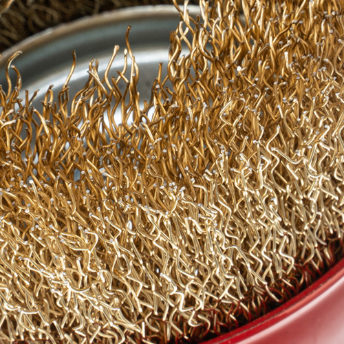 Щетка для УШМ, 75 мм, М14, "чашка", латунированная витая проволока Matrix по ценам производителя в Уфе с доставкой по всей России