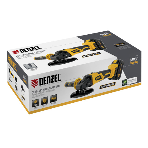 Машина углошлифовальная аккумуляторная бесщет. BLG-IB-18-125-4, Li-ion, 18 В Denzel по ценам производителя в Уфе с доставкой по всей России