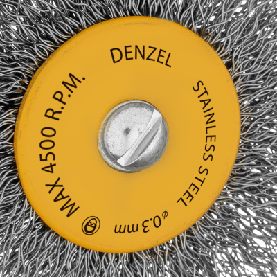 Набор щеток для дрели, 5 Плоских 25-38-50-63-75 мм, шпилька, нерж. вит. проволока Denzel по ценам производителя в Уфе с доставкой по всей России