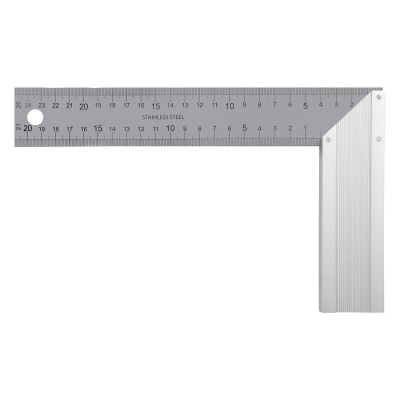 Угольник стальной 250 мм, нержавеющая сталь, градуировка, алюминиевое основание Denzel купить в Москве с доставкой по всей России | ProtosMarket.ru