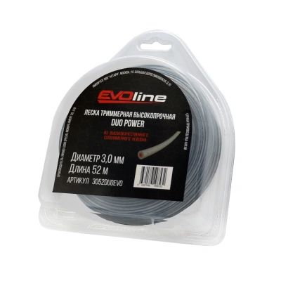 Леска (корд) триммерная EVOline DUO POWER (3.0 мм, 52 метра)