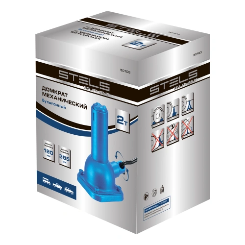 Домкрат механический бутылочный, 2 т, h подъема 180-395 мм, 2 части (домкрат, ручка) Stels по ценам производителя в Уфе с доставкой по всей России