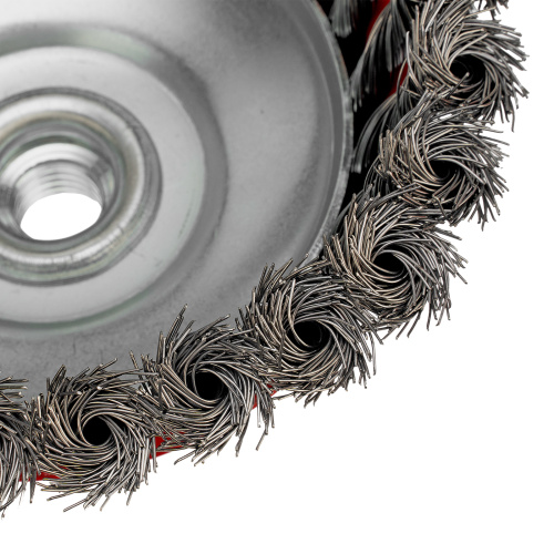 Щетка для УШМ, 125 мм, М14, "чашка", крученая проволока 0.35 мм Matrix по ценам производителя в Уфе с доставкой по всей России