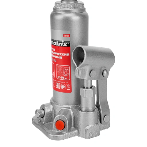 Домкрат гидравлический бутылочный, 2 т, высота подъема 181-345 мм, в пластиковый кейсе Matrix по ценам производителя в Уфе с доставкой по всей России