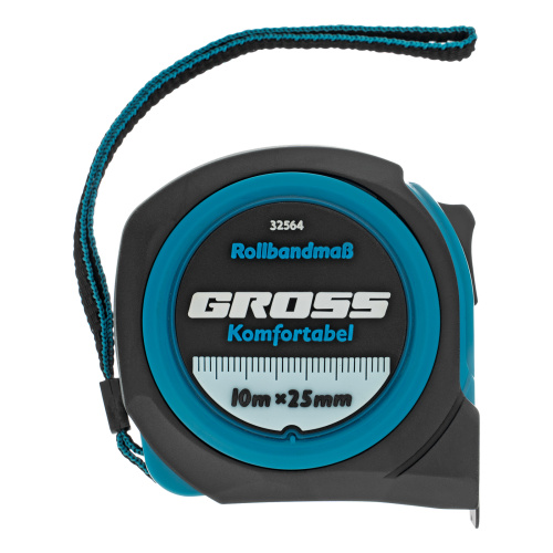 Рулетка Komfortabel 10 м х 25 мм,обрезиненный корпус Gross по ценам производителя в Уфе с доставкой по всей России