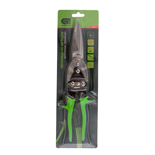 Ножницы по металлу, удлиненные, 285 мм, пряморежущие, двухкомпонентные обрезиненные рукоятки Сибртех по ценам производителя в Уфе с доставкой по всей России