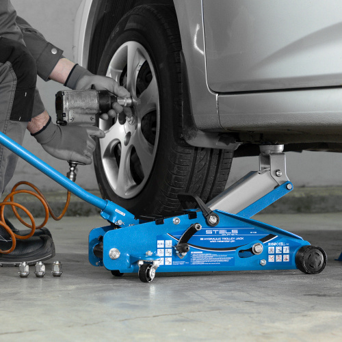 Домкрат гидравлический подкатной с фиксатором, 2.5 т, Safety Pin, 140-385 мм, в кейсе Stels по ценам производителя в Уфе с доставкой по всей России
