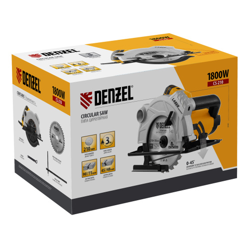 Пила циркулярная CS-210, 1800 Вт, 210 мм Denzel по ценам производителя в Уфе с доставкой по всей России