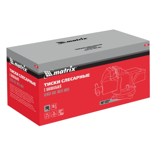 Тиски слесарные, 200 мм, поворотные, с наковальней Matrix по ценам производителя в Уфе с доставкой по всей России