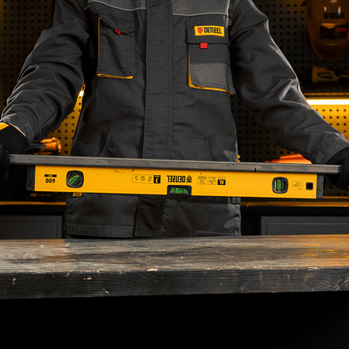 Уровень алюминиевый, магнит, фрезерованный, 3 глазка (1 зеркал.) 0,5 мм/м, 600 мм Denzel по ценам производителя в Уфе с доставкой по всей России