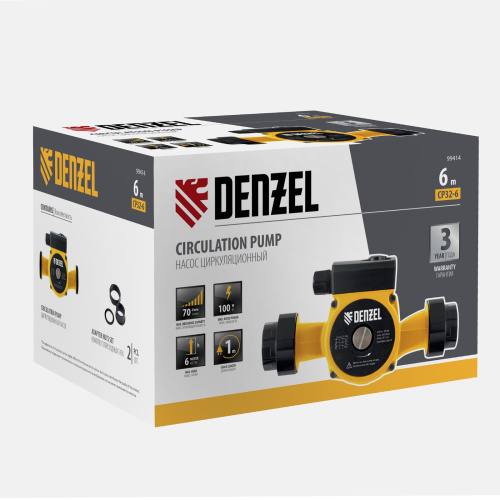 Циркуляционный насос CP32-6, напор 6 м, 70 л/мин, 1 м кабель, монт. длина 180 мм Denzel по ценам производителя в Уфе с доставкой по всей России