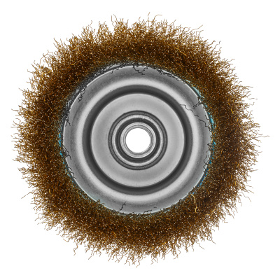 Щетка для УШМ, 125 мм, М14, "чашка", латунированная витая проволока Matrix по ценам производителя в Уфе с доставкой по всей России