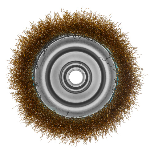 Щетка для УШМ, 125 мм, М14, "чашка", латунированная витая проволока Matrix по ценам производителя в Уфе с доставкой по всей России