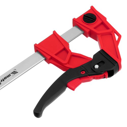 Струбцина реечная быстрозажимная, усиленная, пластиковый корпус рычажно-храповой механизм, 200 х 100 х 351 мм, штанга 5 х 22 мм Matrix по ценам производителя в Уфе с доставкой по всей России