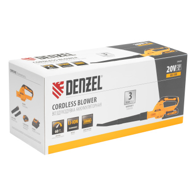 Воздуходувка аккумуляторная, AB-500, 60 м/с, 500 м3/ч, Li-Ion, 20 В Denzel по ценам производителя в Уфе с доставкой по всей России