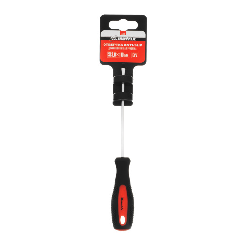 Отвертка Anti-Slip, SL3 х 100 мм, CrV, двухкомпонентная рукоятка Matrix по ценам производителя в Уфе с доставкой по всей России