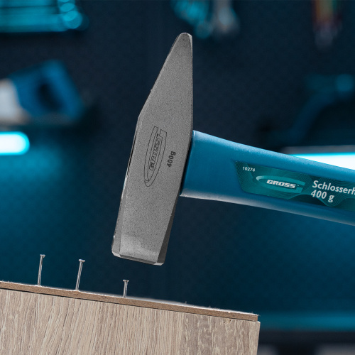 Молоток слесарный, 400 г, квадратный боек, фибергласовая обрезиненная рукоятка Gross по ценам производителя в Уфе с доставкой по всей России