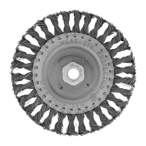 Щетка для УШМ 150 мм, М14, плоская, крученая проволока 0.5 мм Matrix по ценам производителя в Уфе с доставкой по всей России