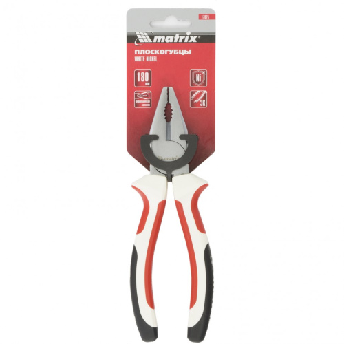 Плоскогубцы WHite Nickel, 180 мм, никелированные, трехкомпонентные рукоятки Matrix по ценам производителя в Уфе с доставкой по всей России