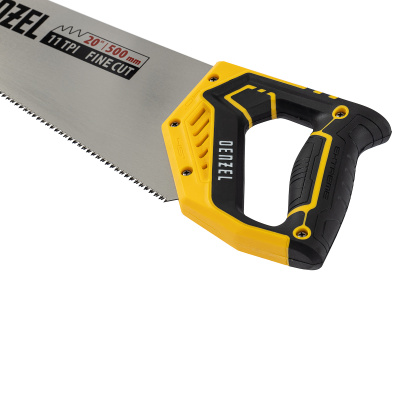 Ножовка по дереву, 500 мм, 9 TPI, зуб 3D, двухкомпонентная рукоятка Denzel по ценам производителя в Уфе с доставкой по всей России