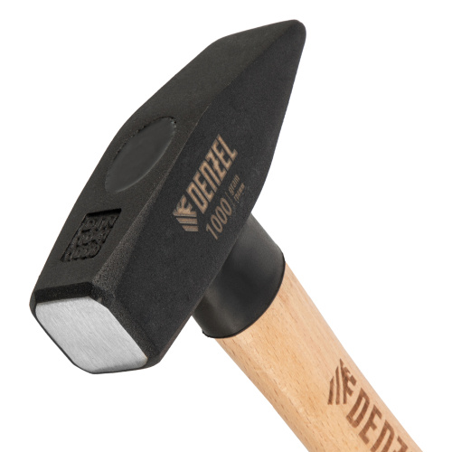 Молоток слесарный, 1000 г, кованый квадратный боек, буковая рукоятка Denzel по ценам производителя в Уфе с доставкой по всей России