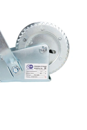 Лебедка ручная барабанная с тросом  500кг  20м оцинкованная TOR FD по ценам производителя в Уфе с доставкой по всей России