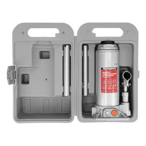 Домкрат гидравлический бутылочный, 6 т, h подъема 216-413 мм, в пластиковом кейсе Matrix по ценам производителя в Уфе с доставкой по всей России