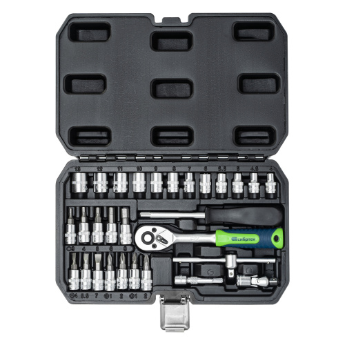 Набор инструментов, 1/4", пластиковый кейс, 29 предметов Сибртех по ценам производителя в Уфе с доставкой по всей России