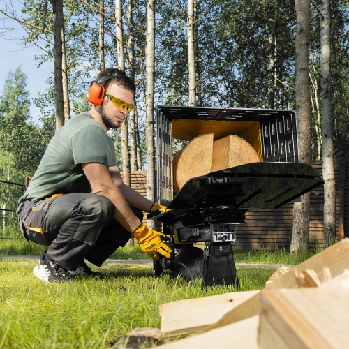 Дровокол электрический ELS7T-52, 2300 Вт, сила раскола 7т, макс. размеры полена D250 x 520 мм Denzel по ценам производителя в Уфе с доставкой по всей России