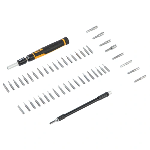 Отвертка с набором бит и торцевых головок для точных работ, гибкий привод, 48 шт, CrMo Denzel по ценам производителя в Уфе с доставкой по всей России