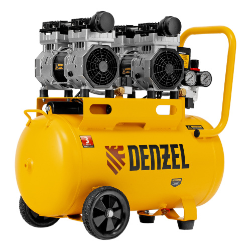 Компрессор безмасляный, малошумный DLS 1500/50, 1500 ВТ, 2x750, 50 л, 260 л/мин Denzel по ценам производителя в Уфе с доставкой по всей России