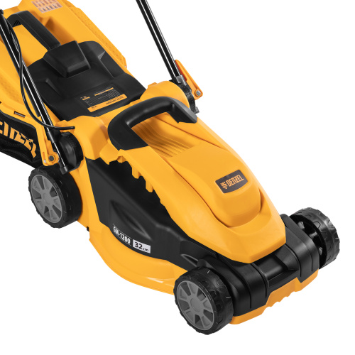 Газонокосилка электрическая GM-1200, 1200 Вт, ширина 32 см, 3 уровня, травосборник 25 л. Denzel по ценам производителя в Уфе с доставкой по всей России