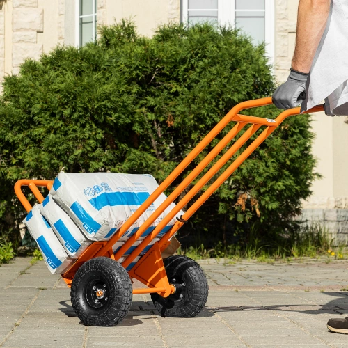 Тележка ручная 2-х колесная, усиленная, г/п 250кг, откидная платформа 530х400мм Сибртех по ценам производителя в Уфе с доставкой по всей России