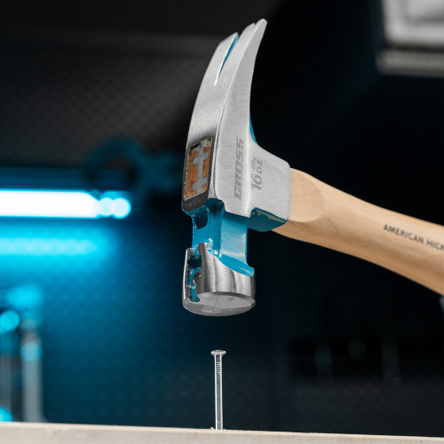 Молоток-гвоздодер, 450 г, угол 75, магнит, обрезиненная рукоятка American hickory GROSS по ценам производителя в Уфе с доставкой по всей России