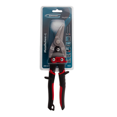 Ножницы по металлу "Piranha", 250 мм, прямой и левый рез, сталь СrMo, двухкомпонентные рукоятки Gross по ценам производителя в Уфе с доставкой по всей России