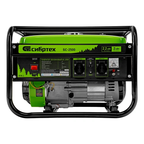 Генератор бензиновый БС-2500, 2.2 кВт, 230В, четырехтактный, 15 л, ручной стартер Сибртех по ценам производителя в Уфе с доставкой по всей России