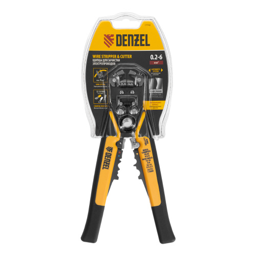 Щипцы для зачистки электропроводов 0,2-6 мм², функция обрезания проводов Denzel по ценам производителя в Уфе с доставкой по всей России
