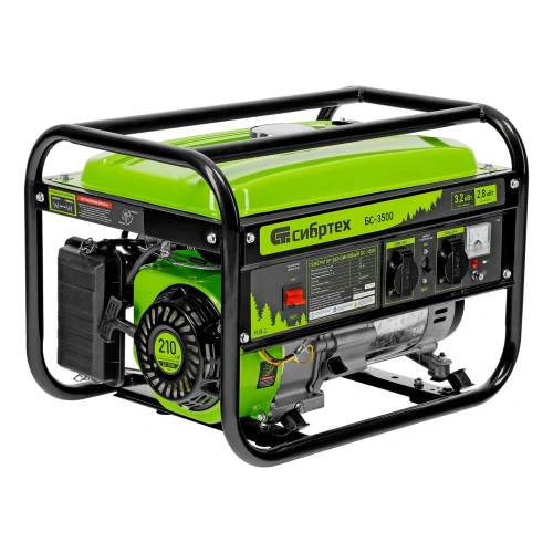Генератор бензиновый БС-3500, 3.2 кВт, 230В, четырехтактный, 15 л, ручной стартер Сибртех по ценам производителя в Уфе с доставкой по всей России