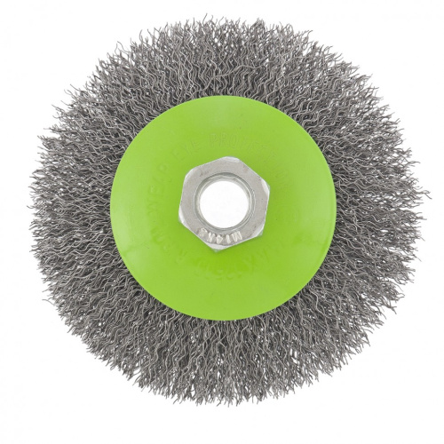 Щетка для УШМ, 100 мм, М14, "тарелка", витая проволока Сибртех по ценам производителя в Уфе с доставкой по всей России
