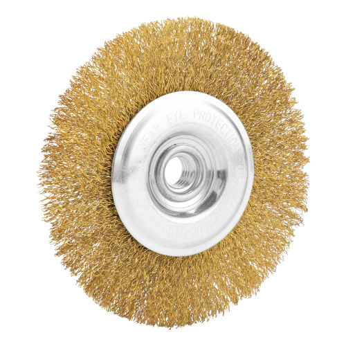 Щетка для УШМ, 125 мм, М14, плоская, латунированная витая проволока Matrix по ценам производителя в Уфе с доставкой по всей России