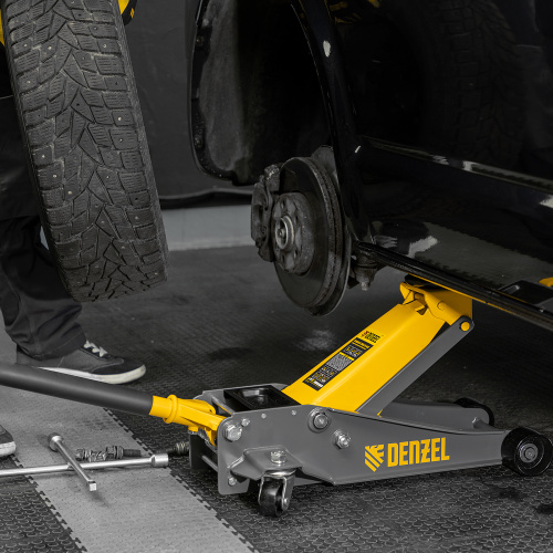 Домкрат гидравлический подкатной, 3 т, 125-470 мм, быстрый подъем, проф. Denzel по ценам производителя в Уфе с доставкой по всей России