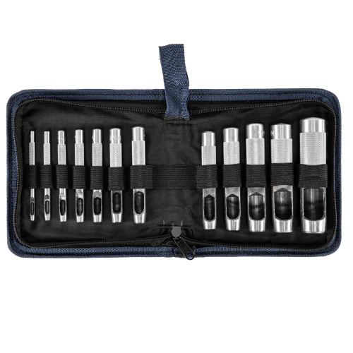 Набор пробойников для кожи 3 4 5 6 7 8 9 10 12 14 16 19 мм, 12 шт, чехол Сибртех по ценам производителя в Уфе с доставкой по всей России