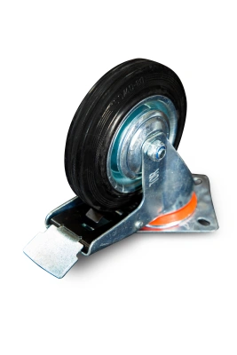 Колесо поворотное резина SCb 63 160 мм с тормозом (N) по ценам производителя в Уфе с доставкой по всей России