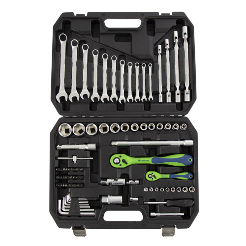 Набор инструментов 89 предметов, CrV 1/2", 1/4" Сибртех по ценам производителя в Уфе с доставкой по всей России