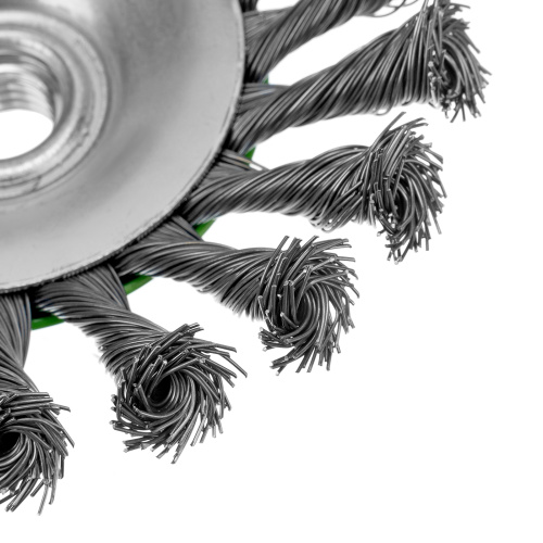 Щетка для УШМ, 100 мм, М14, "тарелка", крученая металлическая проволока Сибртех по ценам производителя в Уфе с доставкой по всей России