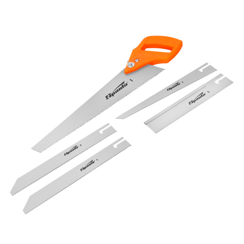 Ножовка по дереву, 350 мм, 5 сменных полотен, пластиковая рукоятка Sparta по ценам производителя в Уфе с доставкой по всей России