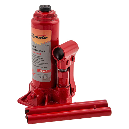 Домкрат гидравлический бутылочный, 4 т, h подъема 180–320 мм Sparta Compact по ценам производителя в Уфе с доставкой по всей России